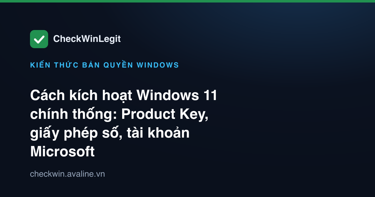 Cách kích hoạt Windows 11 chính thống: Product Key, giấy phép số, tài khoản Microsoft